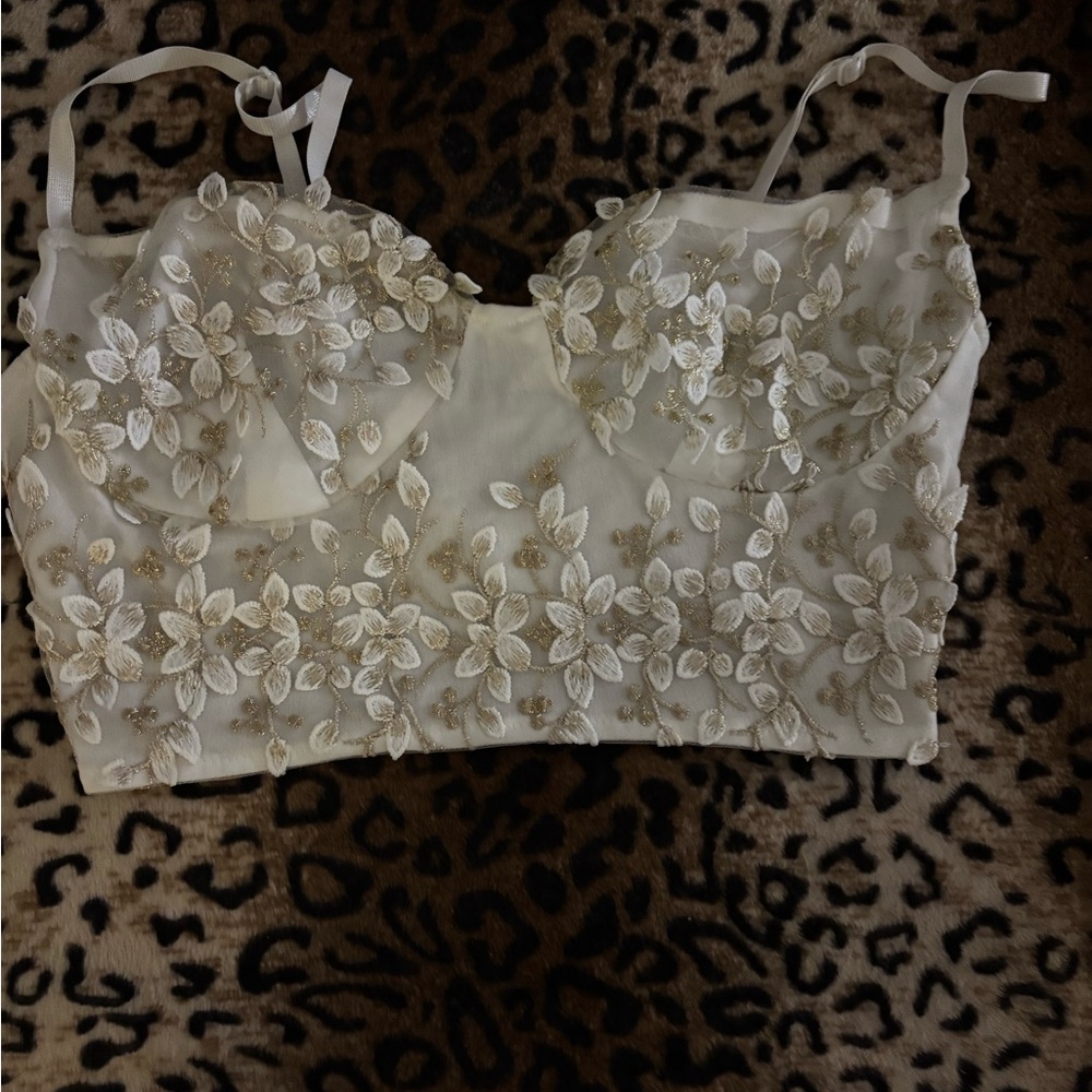 SHEIN White Floral Lace Camisole
